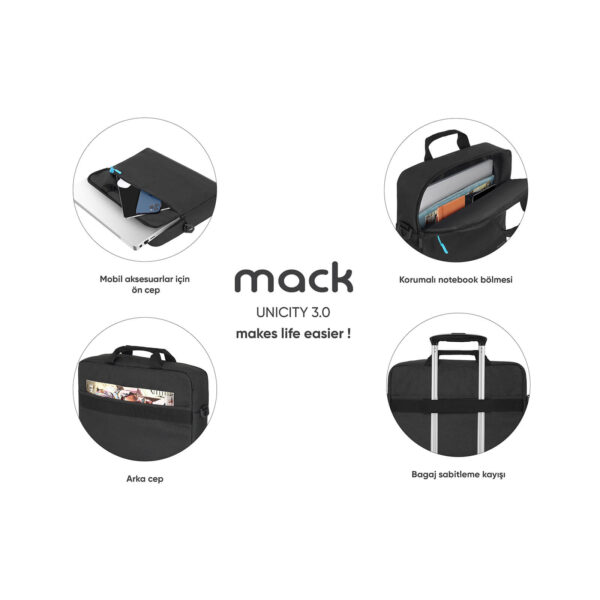 MACK MCC 601 14.1 UNICITY 3.0 Notebook Cantasi Siyah 8 1